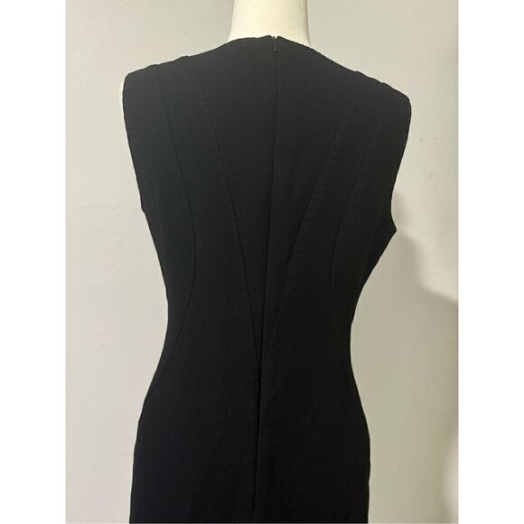 Moschino Black midi dress 100% Virgin wool sleeveless 10 - Picture 6 of 9